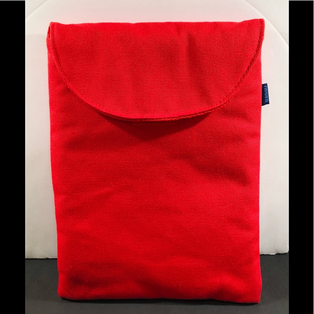 NEW Baggu Padded Red Tablet iPad Case 100% Recycled Cotton Cover w/Fleece Lining